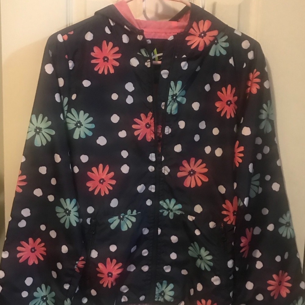 Girls Size XL Floral Windbreaker